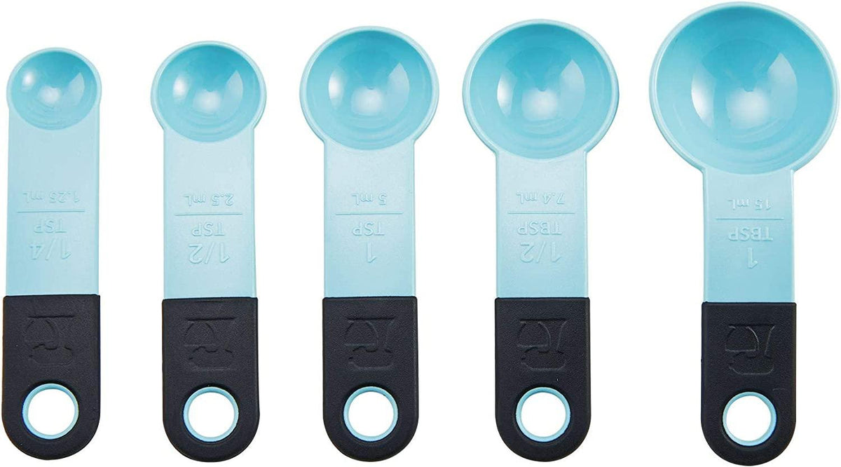 KitchenAid Classic Measuring Cups And Spoons Set, Set of 9, Aqua Sky/Black