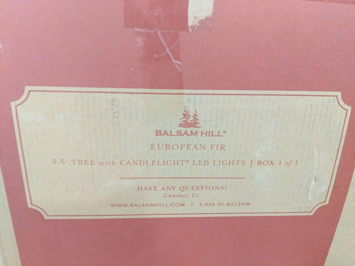 Open Box Defect Lights READ Balsam Hill European Fir 5.5' Tree w Candlelight LED