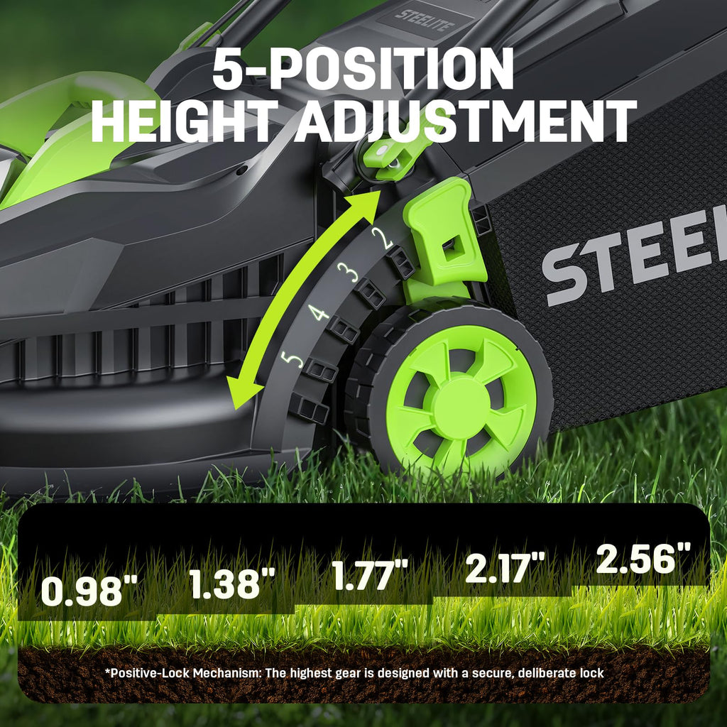 20V Electric Lawn Mower &amp; 12-Inch 2-in-1 String Trimmer/Edger Combo, 13-Inch Cordless Mower with 4.0Ah + 2.0Ah Batteries &amp; Charger, 5 Replacement Spools for Small Lawns