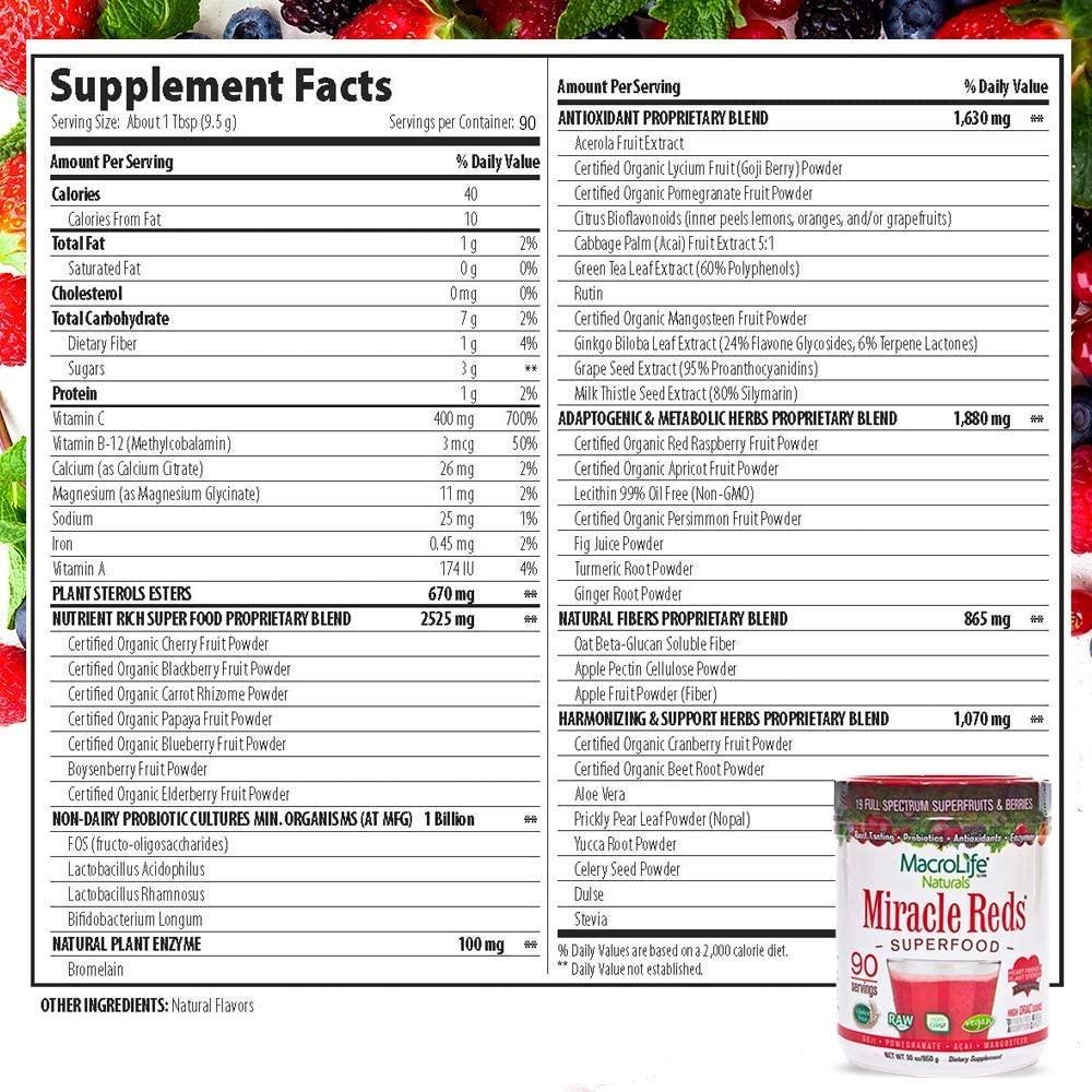 MacroLife Naturals Complete Protein Bundle 3ct - Macro Greens Superfood Powder 30oz (90 Servings) + Miracle Reds Superfood Powder 30oz (90 Servings) + MacroMeal Vegan Vanilla Protein (28 Servings)