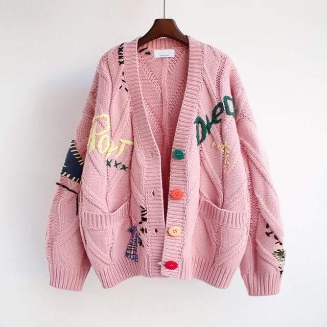 winter embroidery cardigan