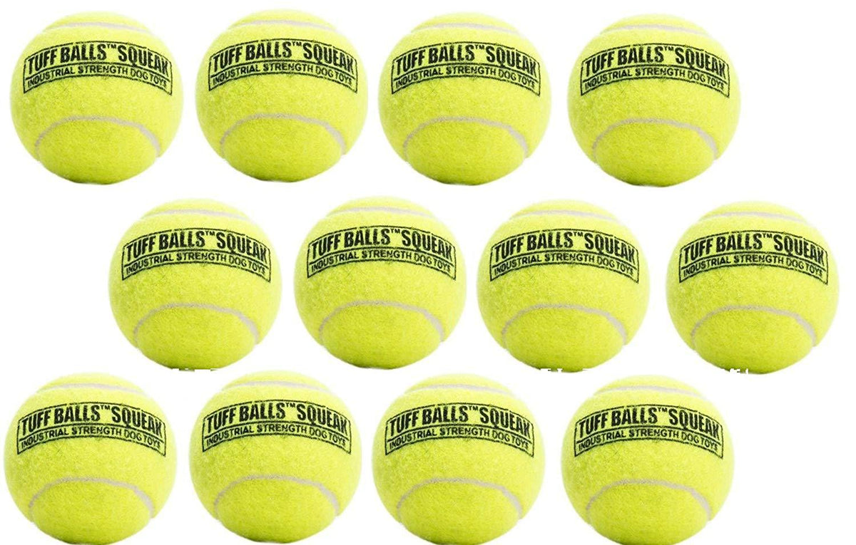 (Pack of 12) PetSport Tuff Squeaker Tennis Ball for Dogs - Size Original, 2.5-Inch