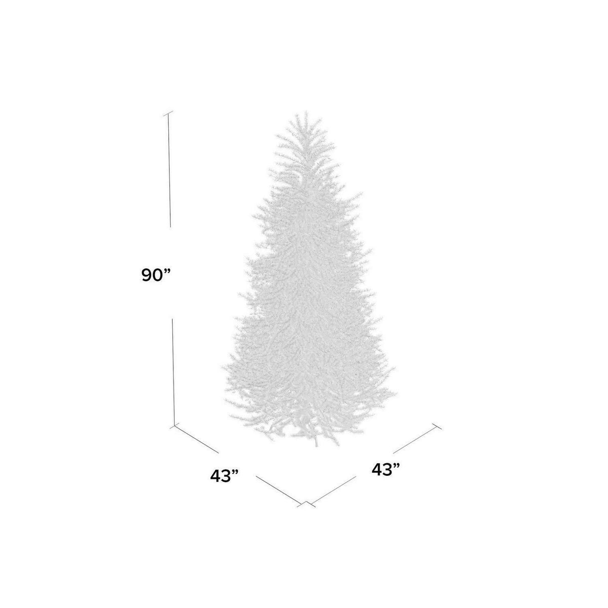 Artificial Christmas Tree 7.5 Ft H x 40 In W Slim Green Fir Multi-Color Lights