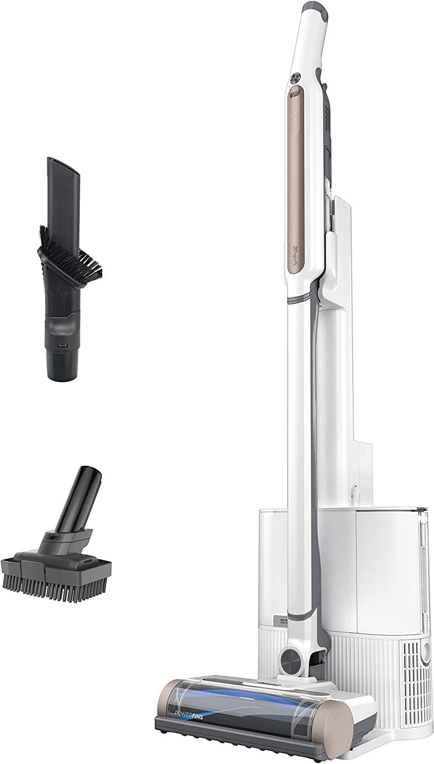 Shark WS642AE WANDVAC System, Ultra-Lightweight Powerful Cordless Stick Vacuum with HEPA Empty Base, Anti-Allergen Complete Seal, PowerFins, Self-Cleaning Brushroll &amp; Pet Tool, White