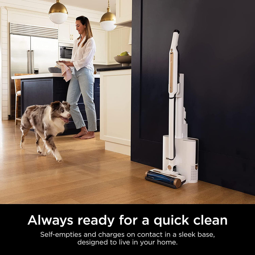 Shark WS642AE WANDVAC System, Ultra-Lightweight Powerful Cordless Stick Vacuum with HEPA Empty Base, Anti-Allergen Complete Seal, PowerFins, Self-Cleaning Brushroll &amp; Pet Tool, White