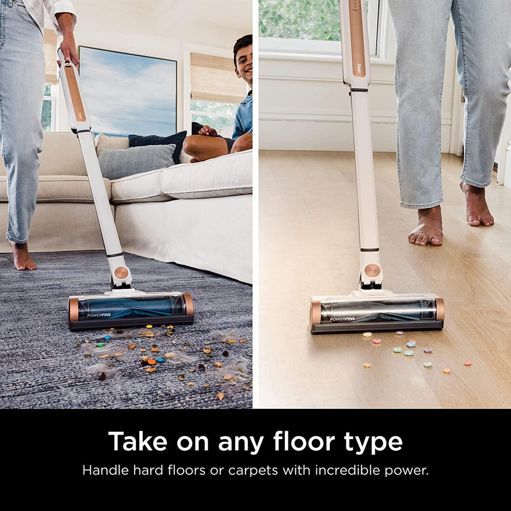 Shark WS642AE WANDVAC System, Ultra-Lightweight Powerful Cordless Stick Vacuum with HEPA Empty Base, Anti-Allergen Complete Seal, PowerFins, Self-Cleaning Brushroll &amp; Pet Tool, White