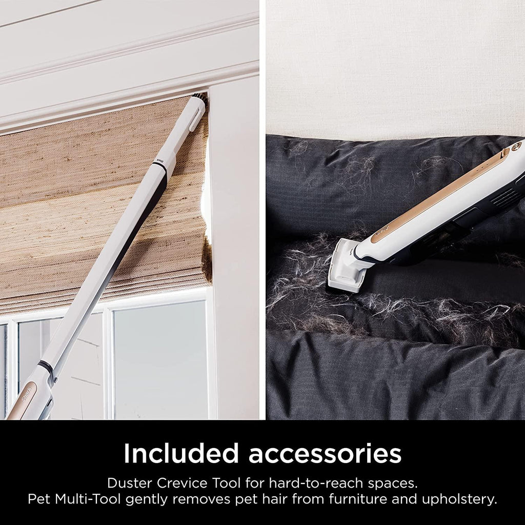 Shark WS642AE WANDVAC System, Ultra-Lightweight Powerful Cordless Stick Vacuum with HEPA Empty Base, Anti-Allergen Complete Seal, PowerFins, Self-Cleaning Brushroll &amp; Pet Tool, White