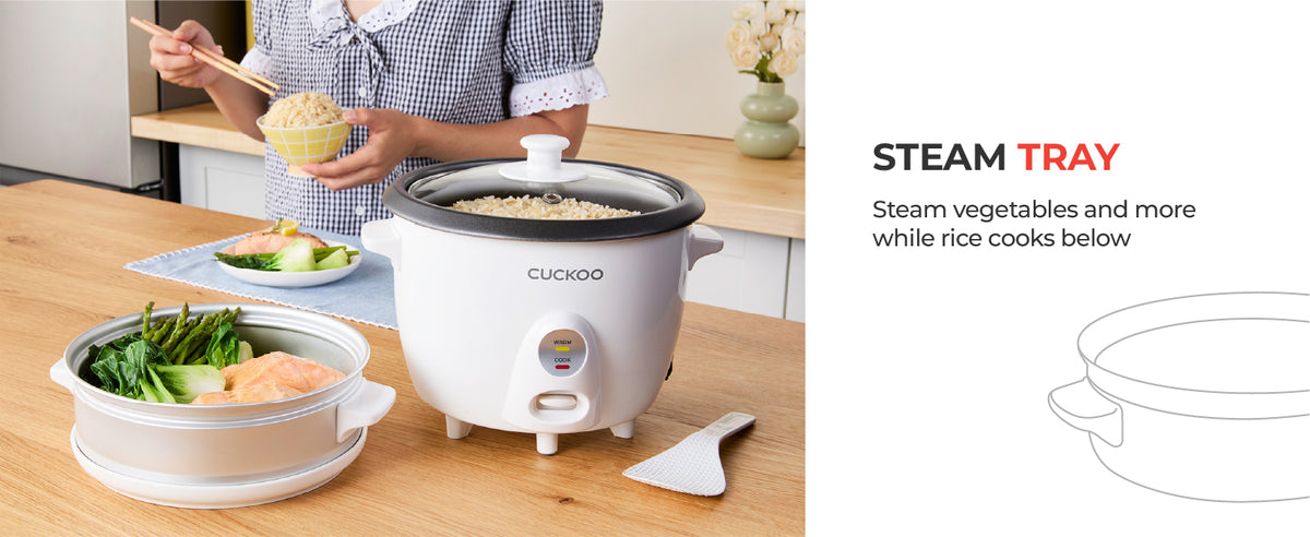 One Touch Rice Cooker 12-Cup Cooked, Small Rice Cooker & Warmer with Steamer Tray, Versatile Grain Cooker, Soup Maker, Auto Keep Warm, 6-Cup Uncooked, White (CR-0601C)