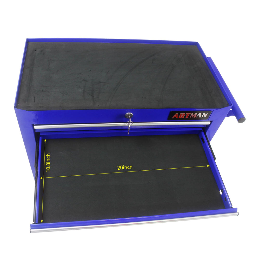 7 Drawers Rolling Tool Chest & Tool Box on Wheels | Heavy Duty Metal Cart with Ball Bearing Drawers | Fits US General Tool Box for GaraStora(Blue, 7 Drawers（29.9" H × 24.2" W × 12.9" D)