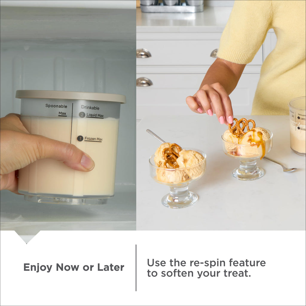 Ice Cream Maker for Families & Kids – Make Protein, Keto & Dairy-Ice Cream, Gelato & Milkshakes at Home – Easy Creamy Pint Machine with Mix-Ins