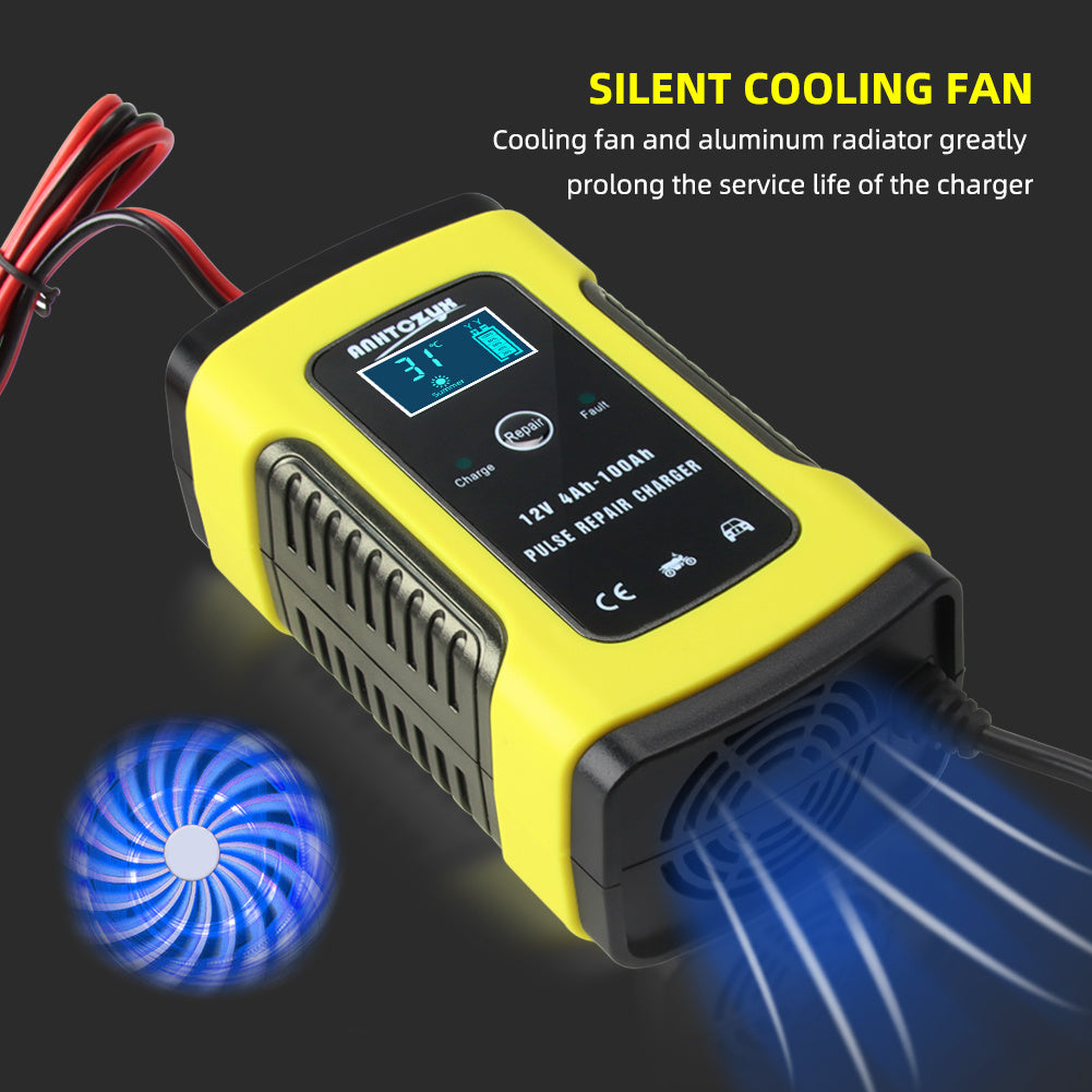 12V 6A Fully-Automatic Smart Trickle Charger: Keep Your Car, Motorcycle, Boat, RV, ATV & Lawn Mower Batteries Charged & Repaired!