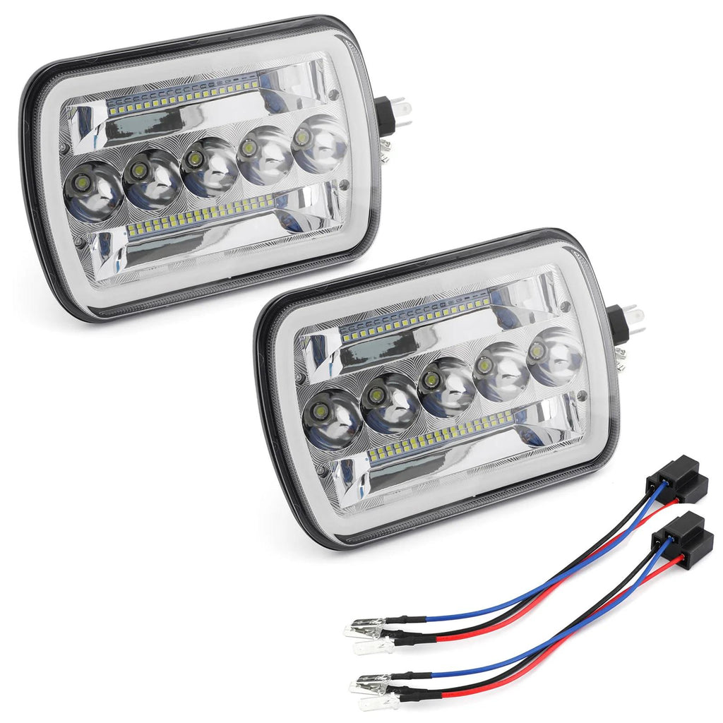 Pair 7x6"LED Headlight Hi/Lo Beam DRL For Chevy Express Cargo Van 1500 2500 3500 Generic