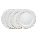 French Lace Set of 4 White Dinner Plates