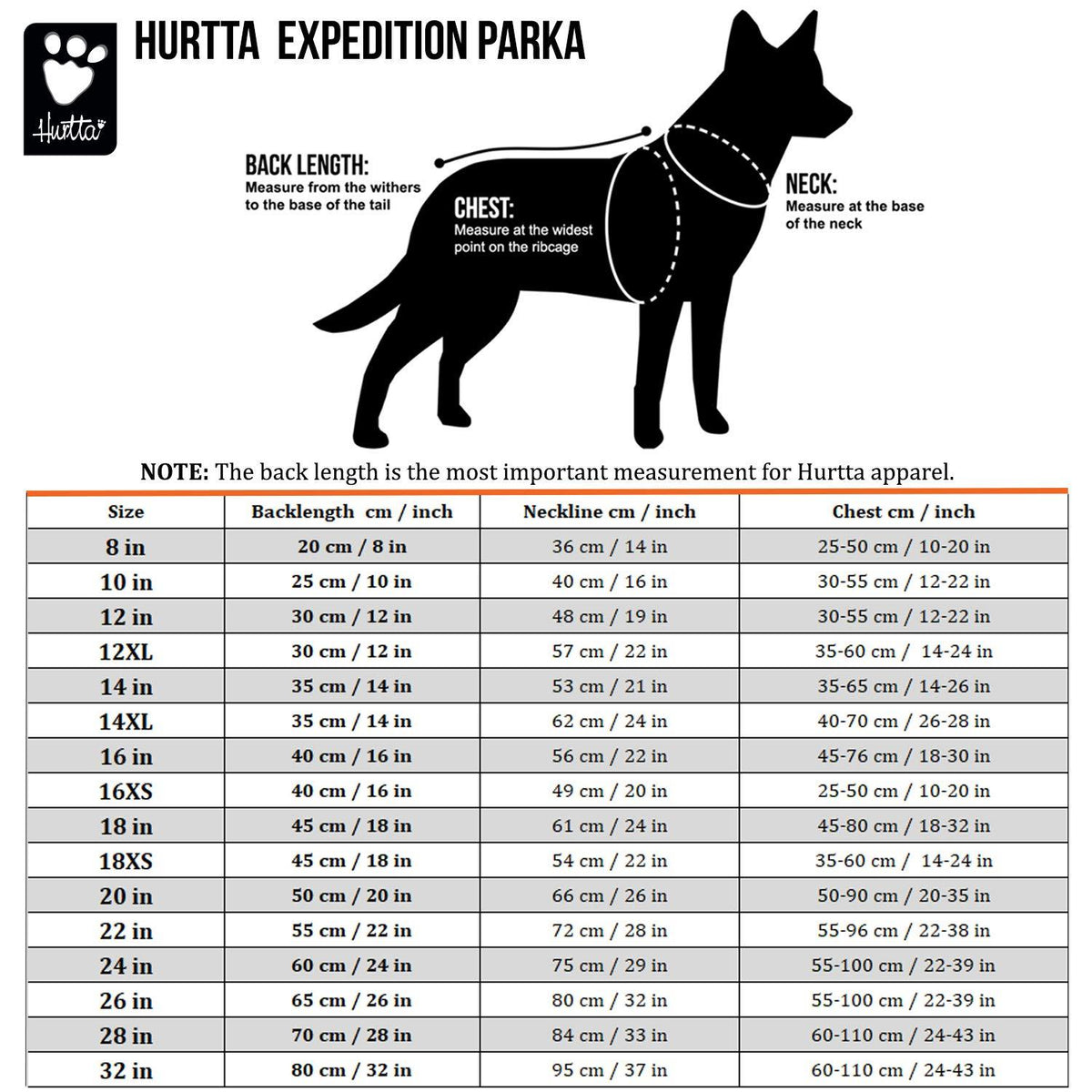 Hurtta - Expedition Parka, Waterproof, Windproof, Insulated Winter Dog Coat