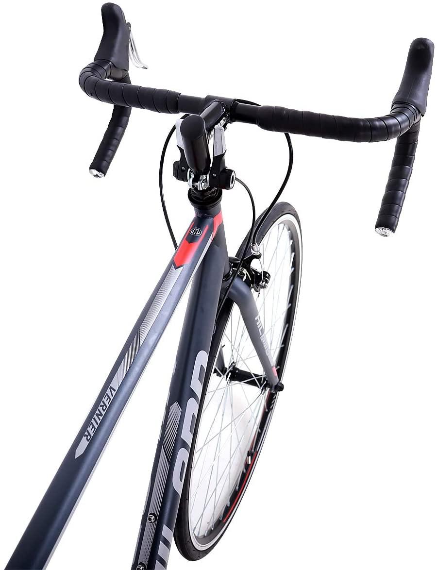 Hiland Road Bike 700C City Commuter Bicycle with 14 Speeds Drivetrain Black 54 cm Steel Frame