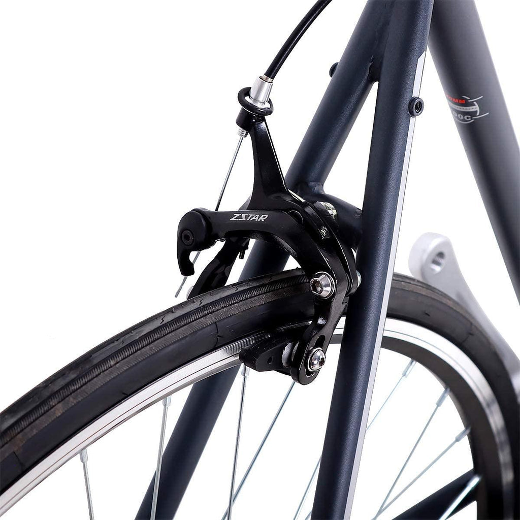Hiland Road Bike 700C City Commuter Bicycle with 14 Speeds Drivetrain Black 54 cm Steel Frame