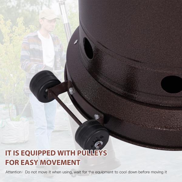 Outdoor Gas Heater,Portable Heater,88 Inches Tall Premium Standing Patio Heater,With Auto Shut Off And Simple Ignition System,Wheels And Base Reservoir