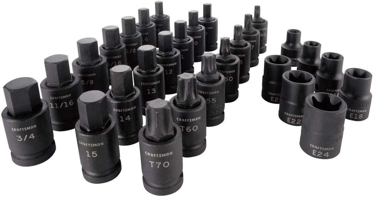 CRAFTSMAN Impact Socket Set, 1/2-Inch Drive, 28-Piece (CMMT42031)
