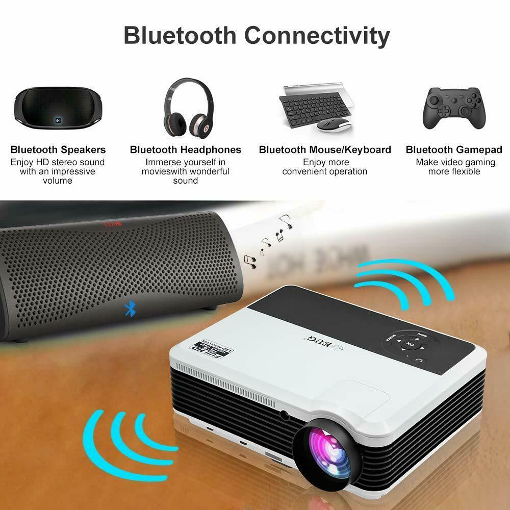 led android hd wifi projector blue-tooth lcd home theater wlan online apps tv