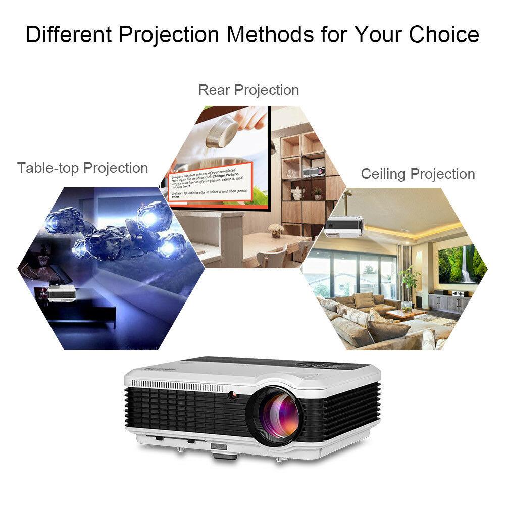 led android hd wifi projector blue-tooth lcd home theater wlan online apps tv