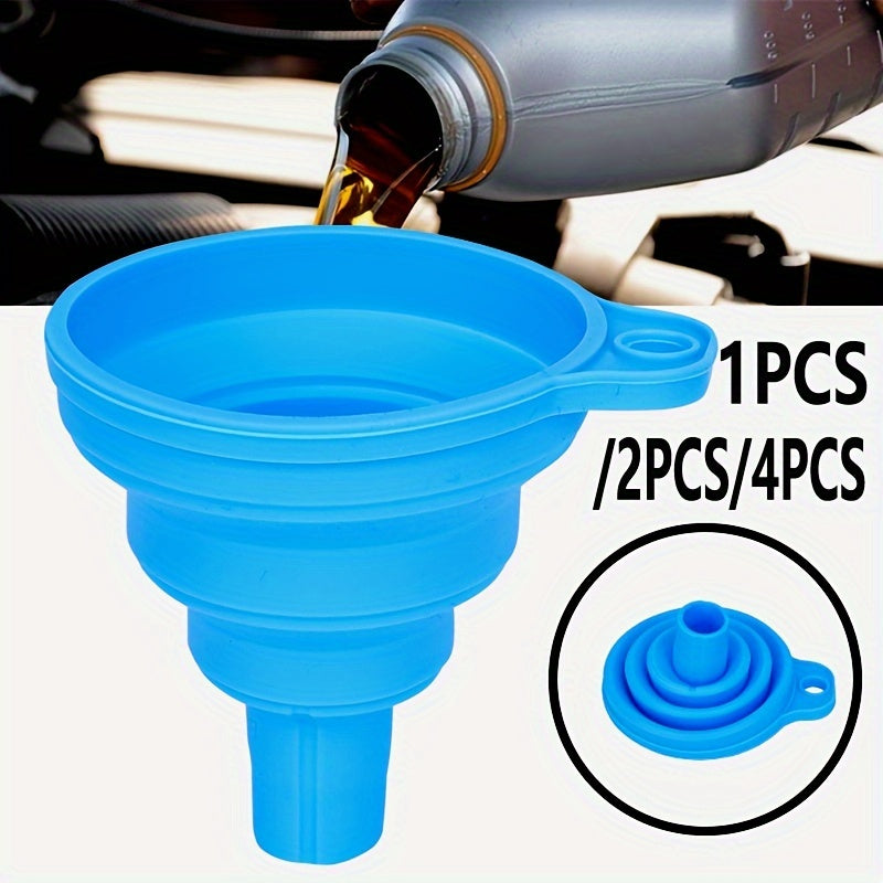 Upgrade Your Car Maintenance With A Universal Silicone Liquid Funnel - Telescopic Long Neck For Easy Oil Changes!