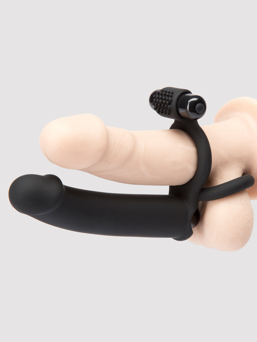 Lovehoney Double Fun Vibrating Double Penetration Strap-On, Black | Black