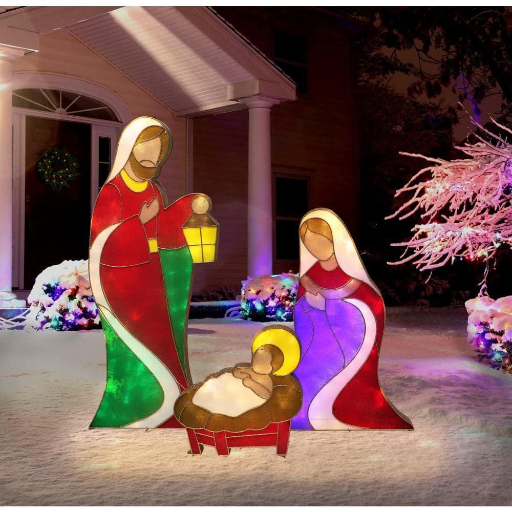 54 in. Outdoor Lighted Nativity Set with 240-Lights (3-Piece)