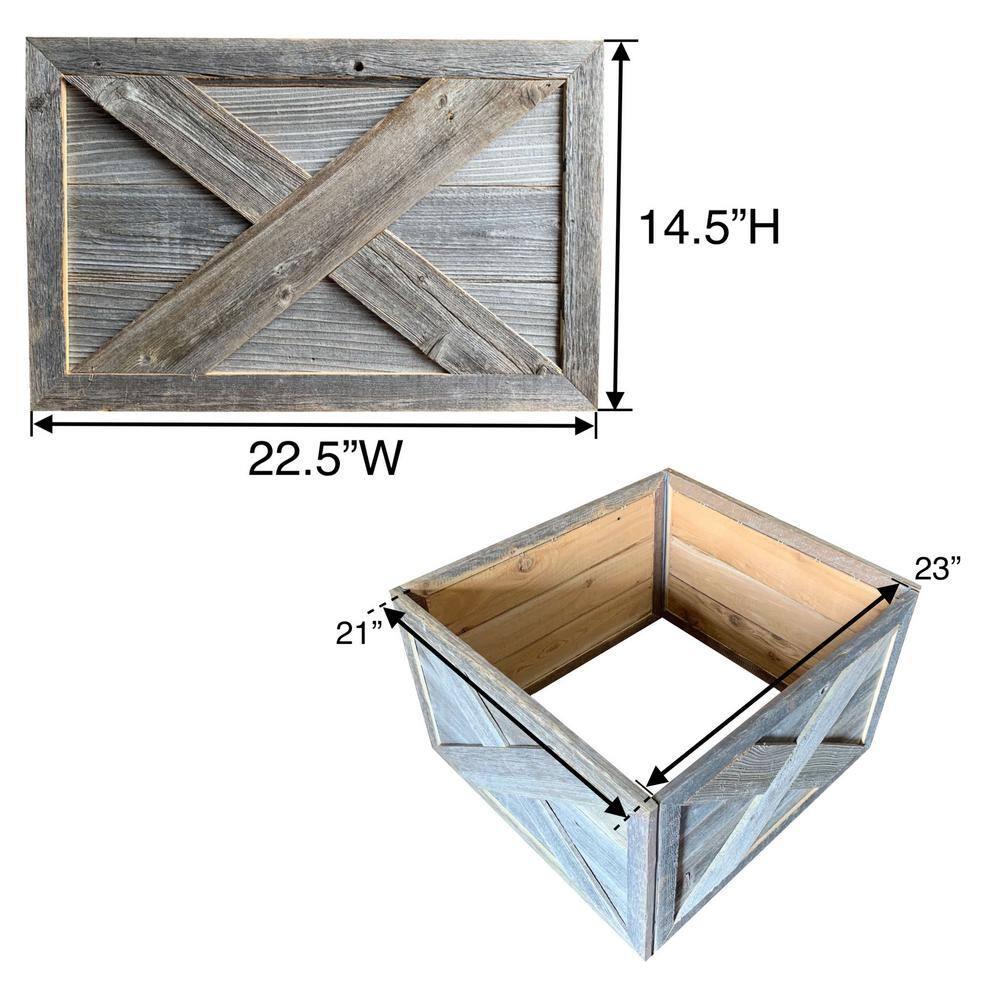 Farmhouse 22.5 in. W x 14.5 in. H, 30 in. Dia, Weathered Gray Decorative Christmas Tree Box Collar