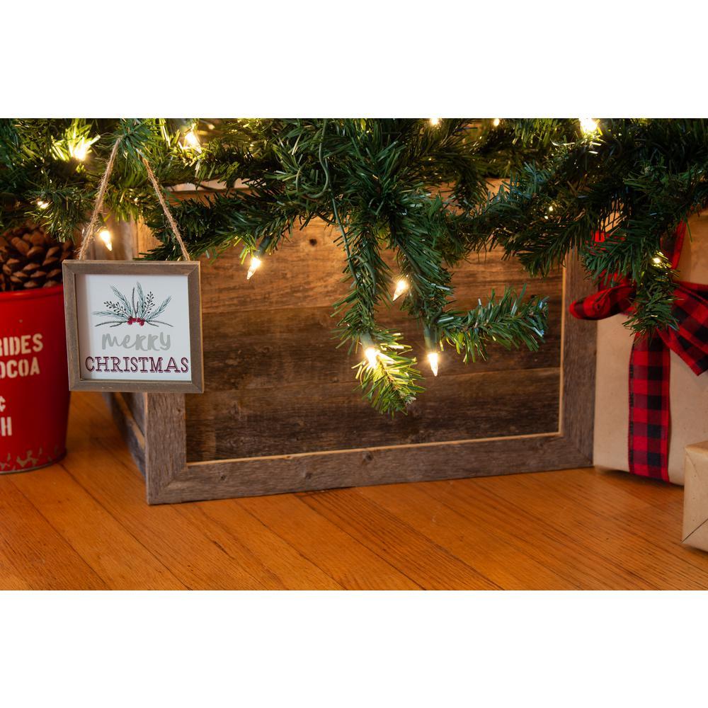 Farmhouse 22.5 in. W x 14.5 in. H, 30 in. Dia, Weathered Gray Decorative Christmas Tree Box Collar