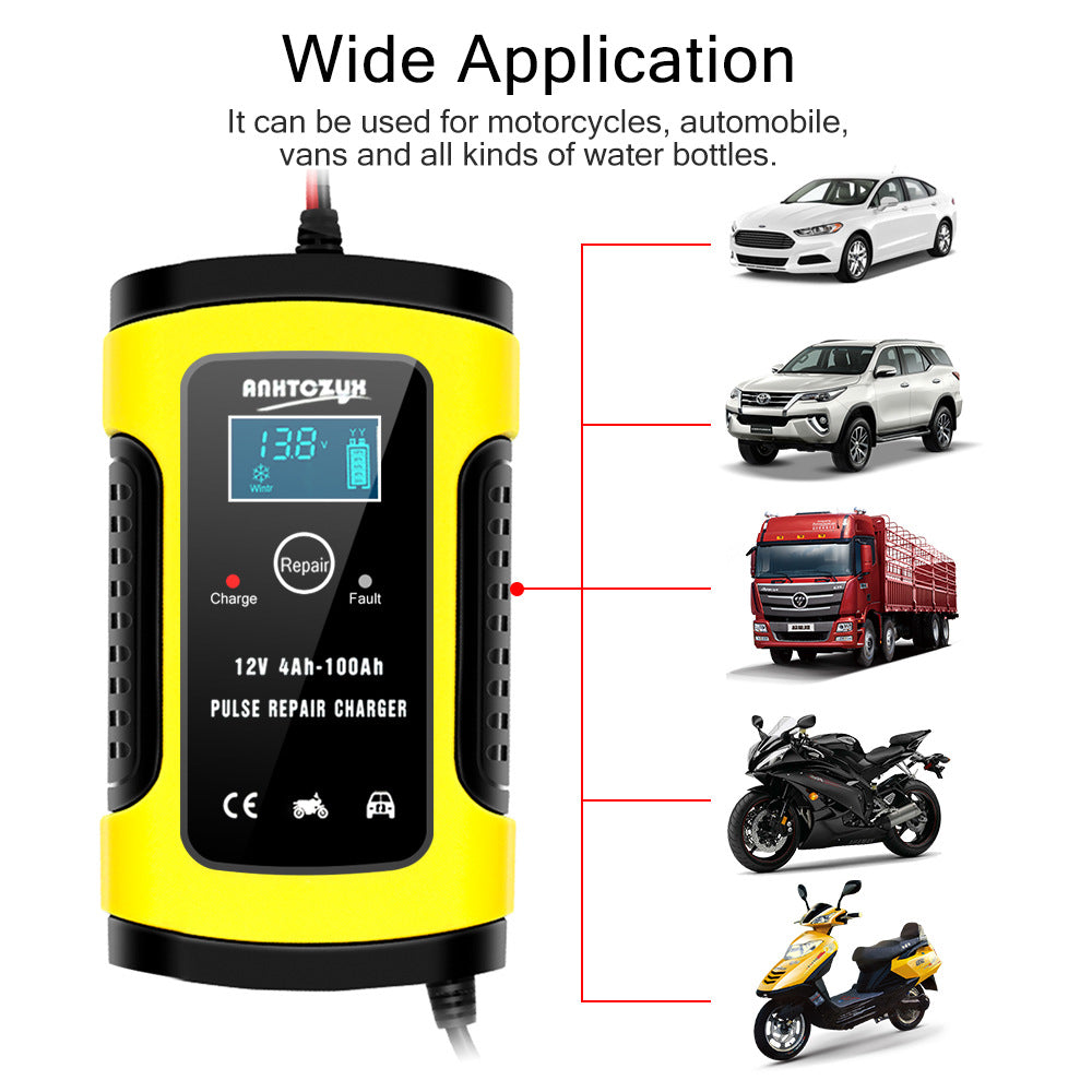 12V 6A Fully-Automatic Smart Trickle Charger: Keep Your Car, Motorcycle, Boat, RV, ATV & Lawn Mower Batteries Charged & Repaired!
