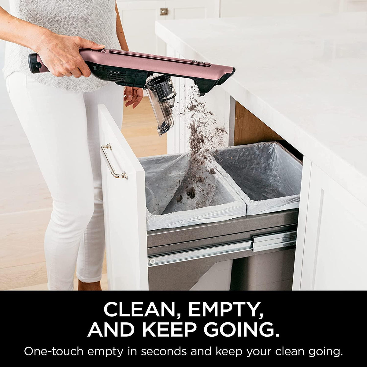 Shark WS632RGBRN WANDVAC System Ultra-Lightweight Powerful Cordless Stick Vacuum with Boost Mode, Charging Dock, Rose Gold
