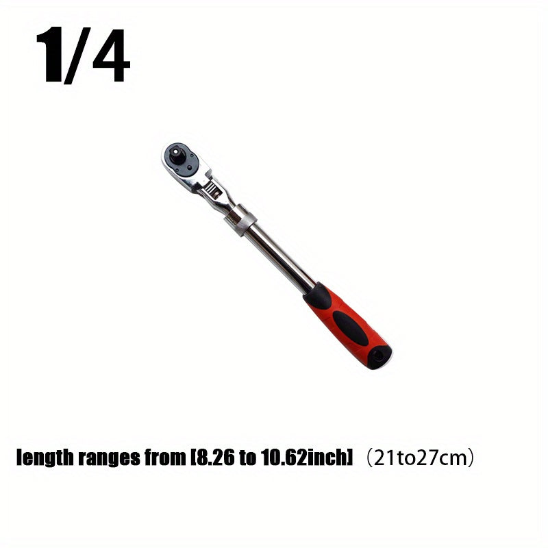 1/4 3/8 1/2 Telescopic Head Ratchet Wrench 72-Tooth Chrome Vanadium Steel Telescopic Head Ratchet Wrench, Automatic  Release Wrench