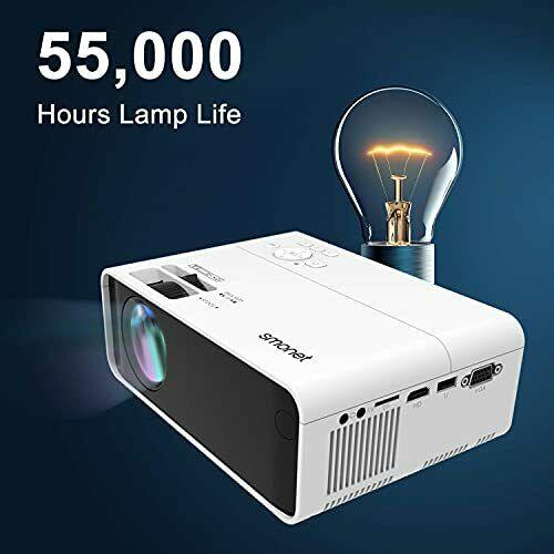 movie projector,smoent 1080p hd projector 7500l home projector video tv white