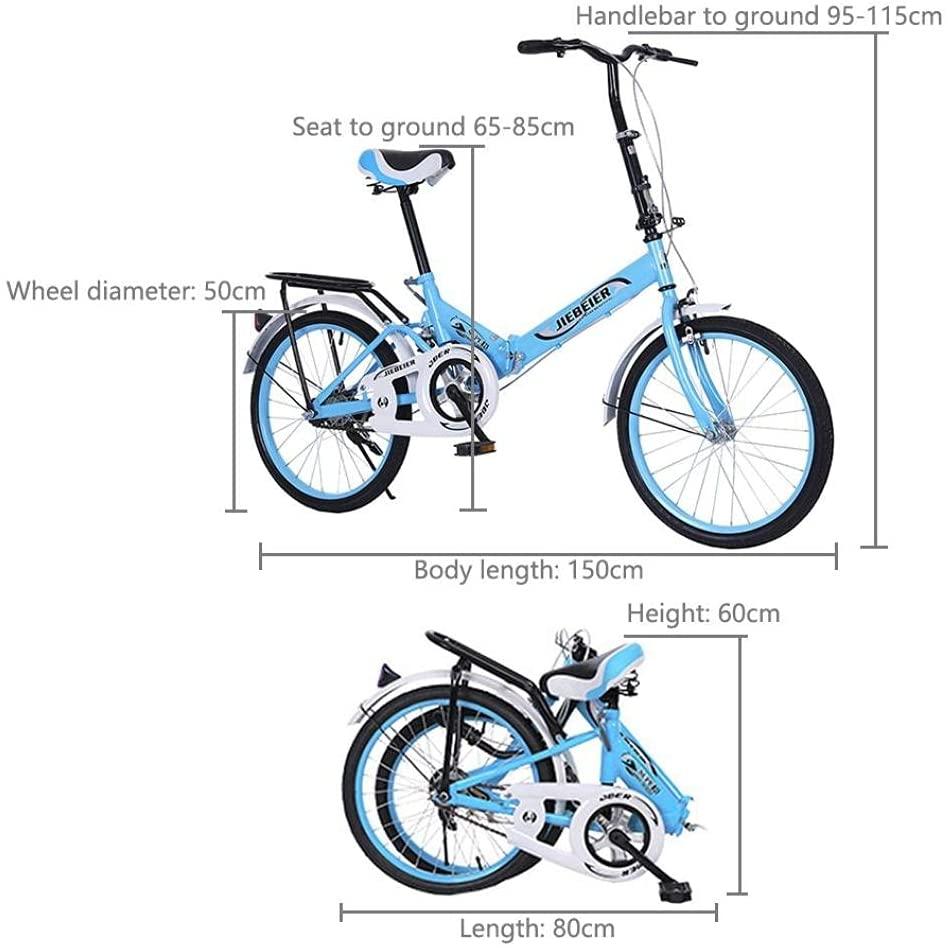 20" Folding Bike, Foldable Commuter Bicycle for Adult Student, Ultra-Light Portable Women's City Mountain Cycling for Outdoor Sports,Pink [US in Stock]
