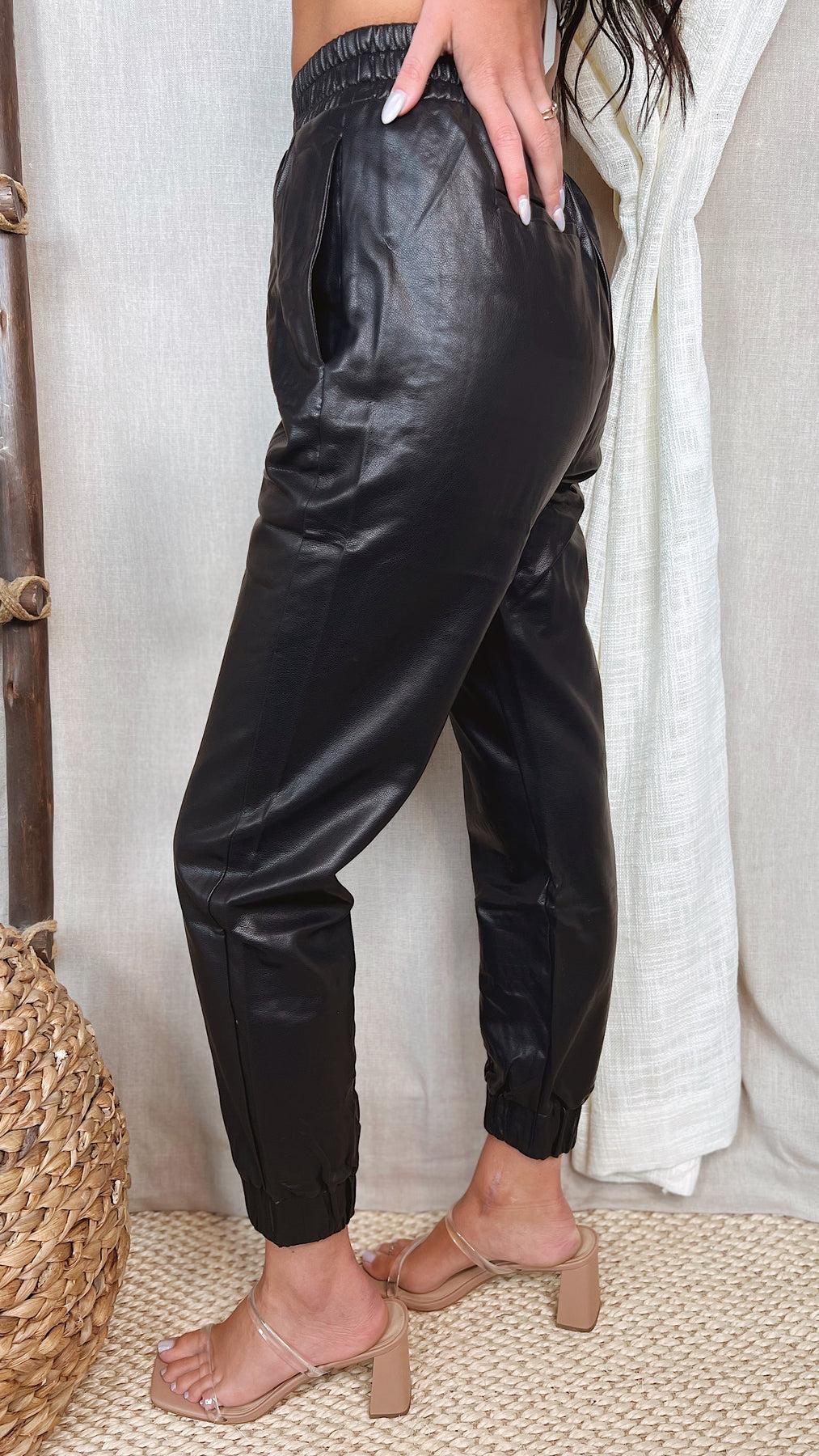 The Get In the Zone Faux Leather Jogger Pants