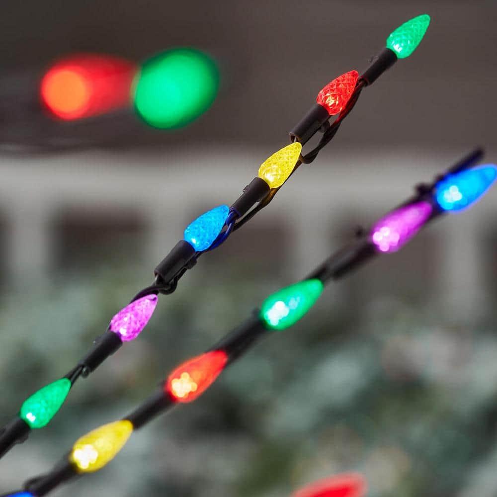 8 ft Bare Branch Multi LED Christmas Tree