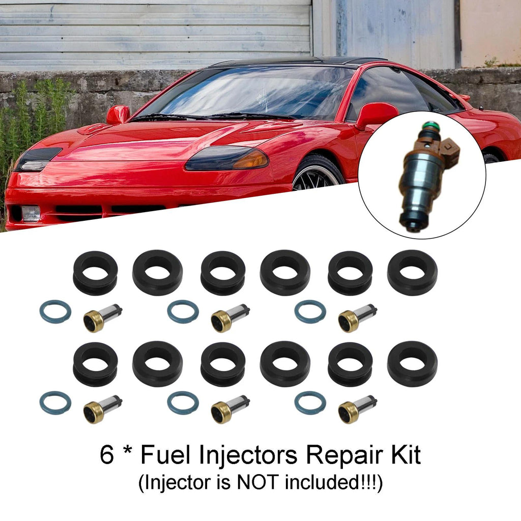 Dodge Stealth 1991-1996 6PCS Fuel Injectors Seal O-Ring Kit 18-10066 INP-014 MD164888 Generic