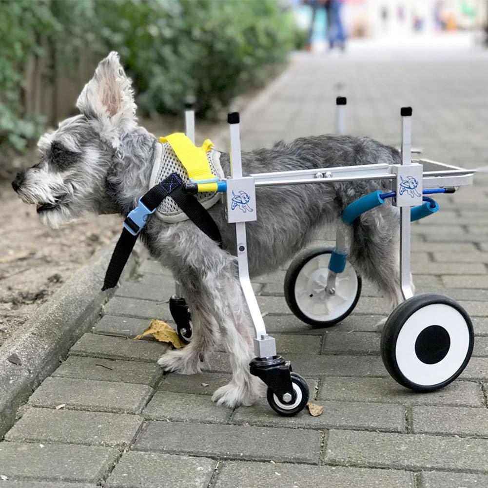 Zouminy Pet Wheelchair, 4-Wheeled Pet Hind Limb Rehabilitation Auxiliary Wheelchair for Paralyzed Handicapped Dog Cat