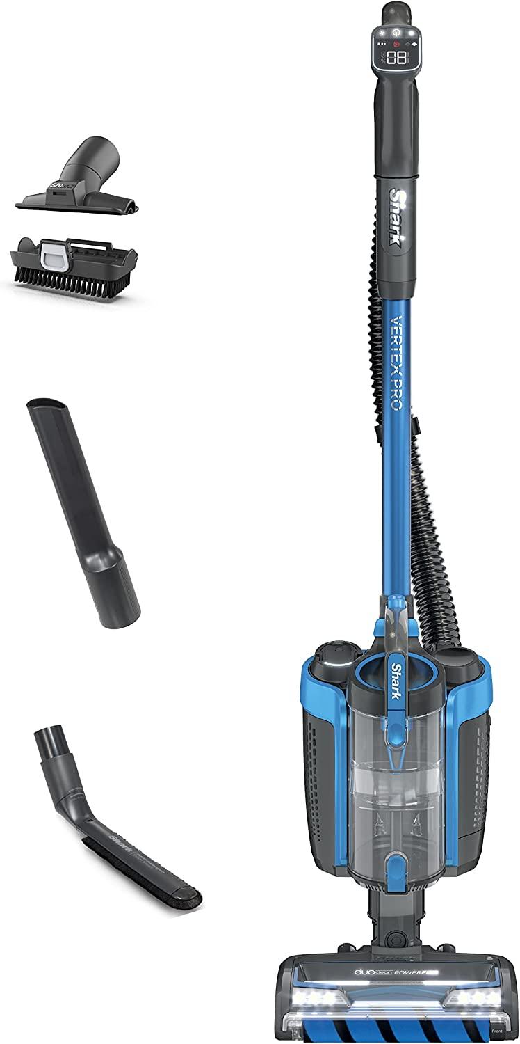 Shark Vertex Pro Powered Lift-Away Cordless Vacuum with IQ Display, DuoClean PowerFins, Includes Crevice Tool, Pet Multi-Tool &amp; Anti-Allergen Dusting Brush, 60min Runtime, Electric Blue
