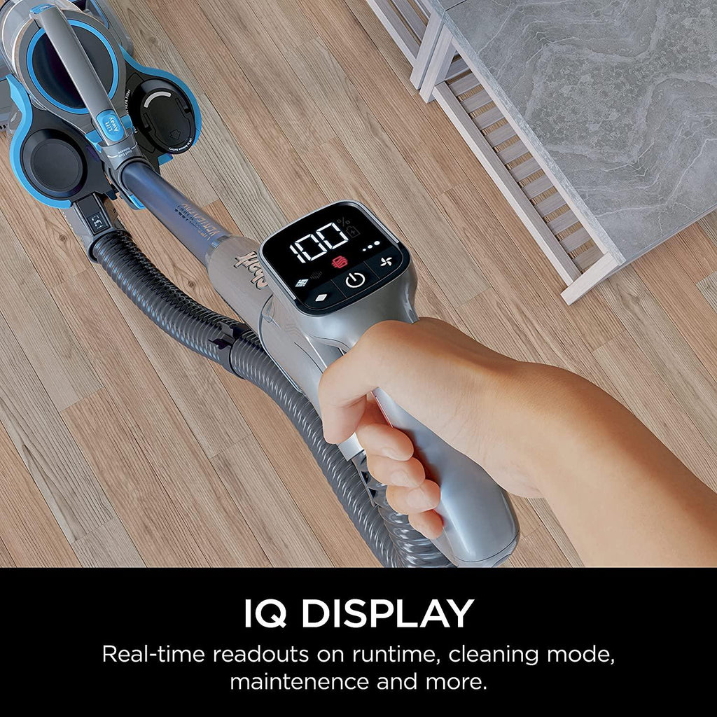 Shark Vertex Pro Powered Lift-Away Cordless Vacuum with IQ Display, DuoClean PowerFins, Includes Crevice Tool, Pet Multi-Tool &amp; Anti-Allergen Dusting Brush, 60min Runtime, Electric Blue