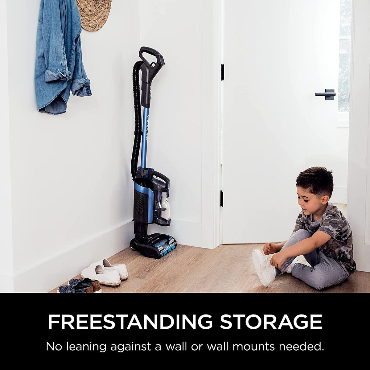Shark Vertex Pro Powered Lift-Away Cordless Vacuum with IQ Display, DuoClean PowerFins, Includes Crevice Tool, Pet Multi-Tool &amp; Anti-Allergen Dusting Brush, 60min Runtime, Electric Blue