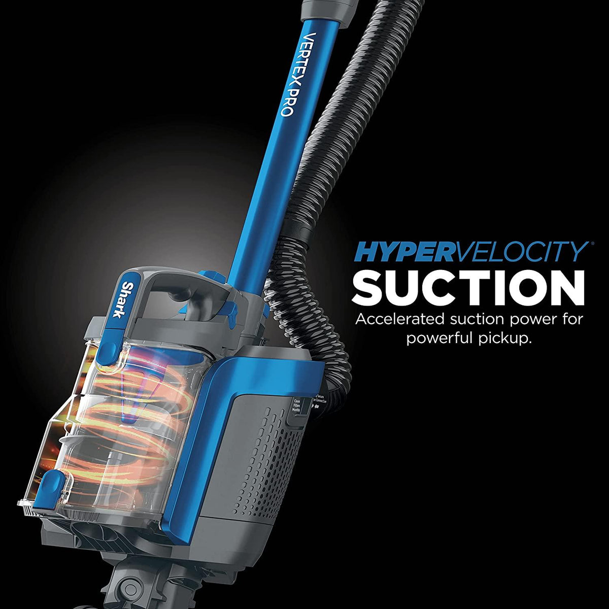 Shark Vertex Pro Powered Lift-Away Cordless Vacuum with IQ Display, DuoClean PowerFins, Includes Crevice Tool, Pet Multi-Tool &amp; Anti-Allergen Dusting Brush, 60min Runtime, Electric Blue