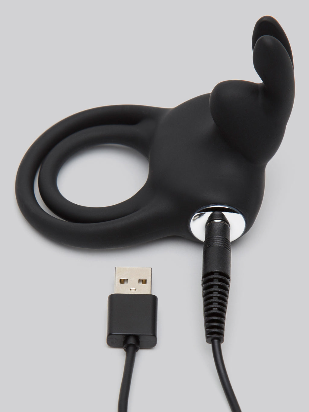 Happy Rabbit Stimulating Rechargeable Rabbit Cock Ring, Black