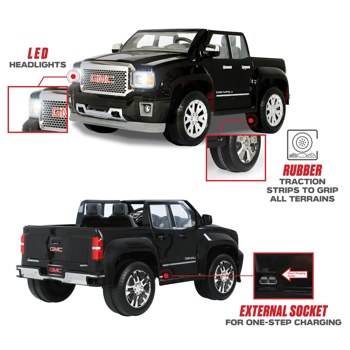 Rollplay GMC Denali 12 Volt Battery Powered Ride-On Vehicle, Black