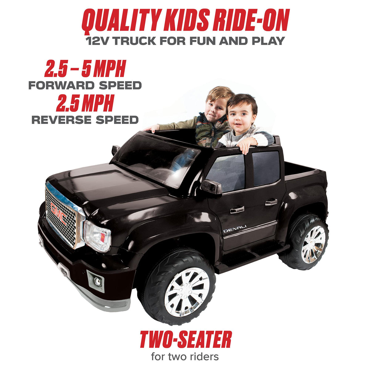 Rollplay GMC Denali 12 Volt Battery Powered Ride-On Vehicle, Black
