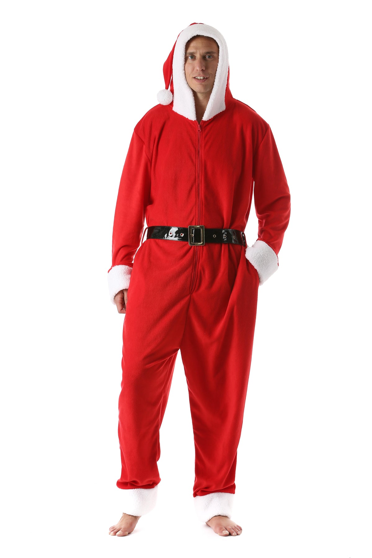 #followme Mens Christmas Adult Onesie Xmas (Santa, Medium)