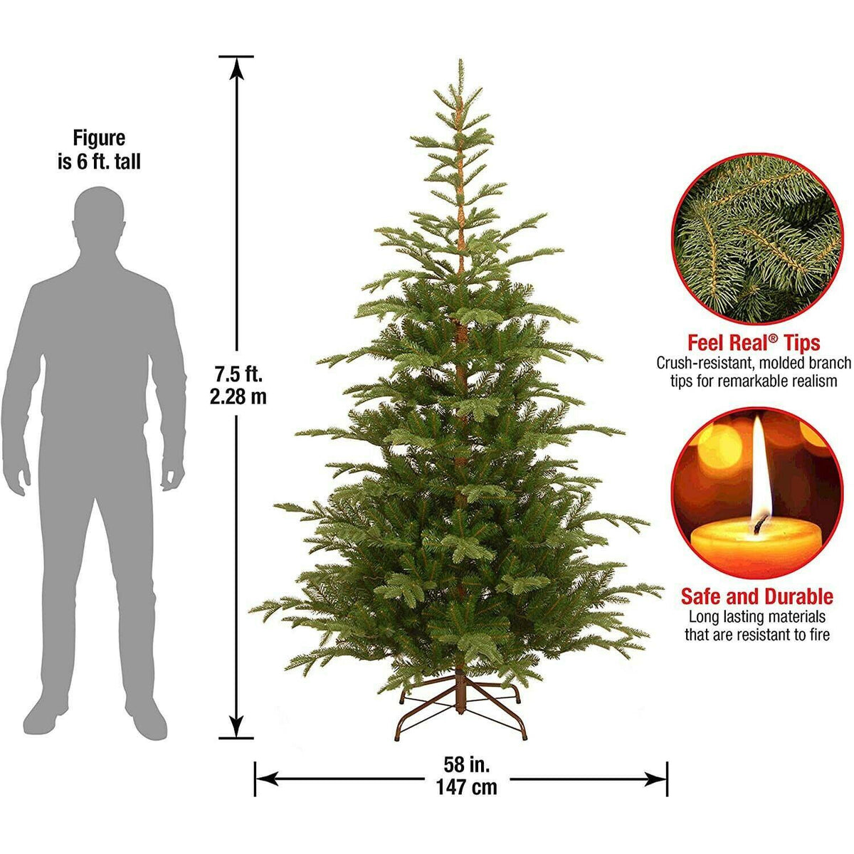 National Tree Company 7.5 Foot Indoor Artificial Norwegian Spruce Christmas Tree