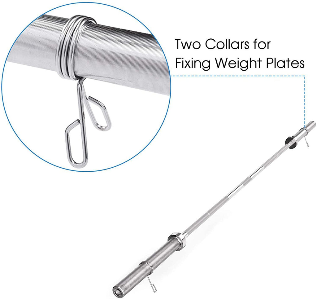 7ft Olympic Barbell Bar Standard Weight Bar for Power Lifting and Power Lifting Barbell, 1000-Pound Capacity
