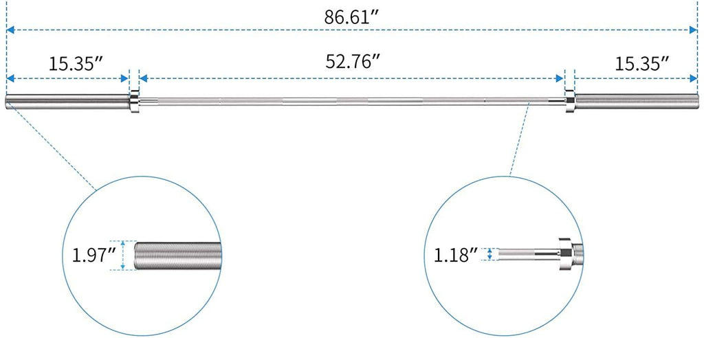 Weight Bars For Lifting With Ring Collars Set