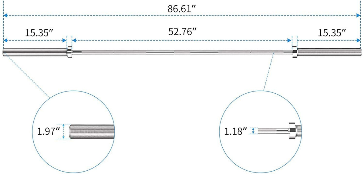 Weight Bars For Lifting With Ring Collars Set